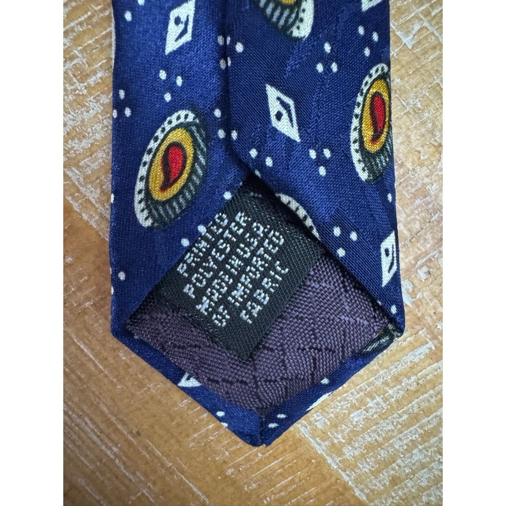 Christian Dior Monsieur Men's Multi-Color Blue Tie Made in The USA Vintage - Picture 5 of 5